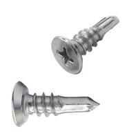 #10 X 1/2" Flat Head (Undercut), Phillips, Self-Drilling Screw, Zinc